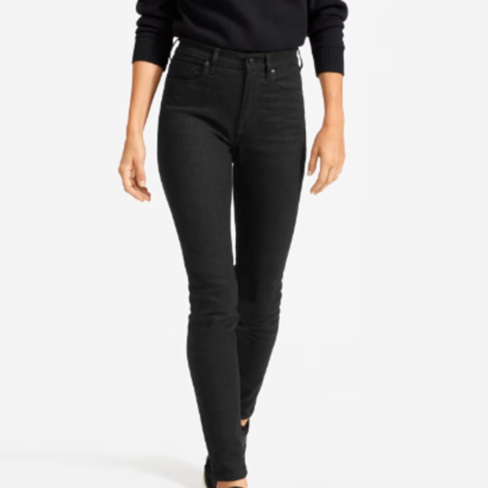 Everlane High Rise Skinny Jeans Black Size 26 Modal Cotton Blend